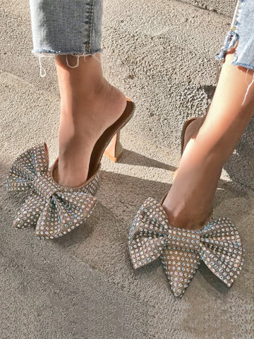 Pointed Toe Bow High Heels Pumps