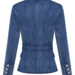 Double-Breasted Denim Blazer - Image 7