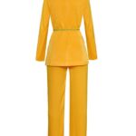 Tasseled Satin Blazer + Pants in Gold - Image 3