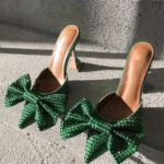 Pointed Toe Bow High Heels Pumps - Image 9