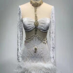 OPERA Sequins & Feathers Mini Dress - Image 8
