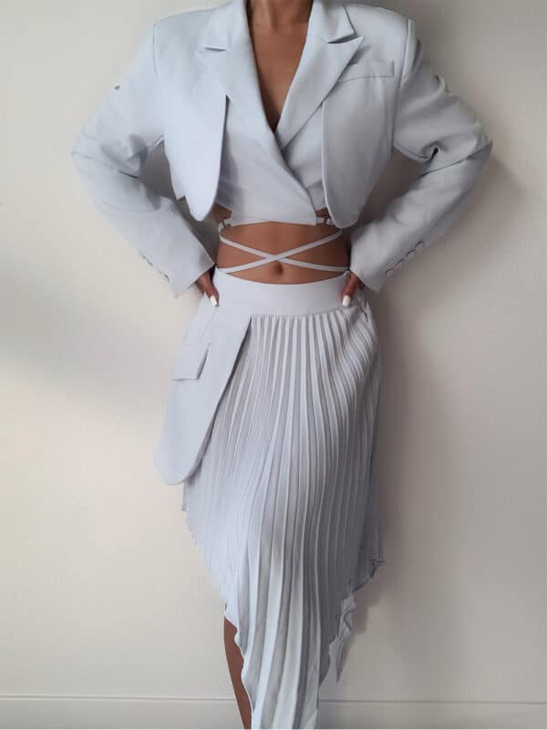 BANDETTE Blazer & Skirt Set in Light Blue