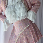 LE'ROSE Jacket & Skirt Set in Pink
