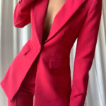 NAOMA Blazer & Flared Pants Set in Magenta - Image 2