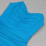 ELKE Strapless Ruched Midi Dress in Lycra - Image 3