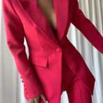 NAOMA Blazer & Flared Pants Set in Magenta - Image 7