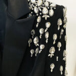 MESSA Beaded Cady Mini Blazer Dress in Black - Image 5