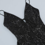 NIKA Sequin Mini Dress in Black - Image 3