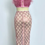 MAGLINA Feather Top & Sequins Skirt Set in Pink - Image 9
