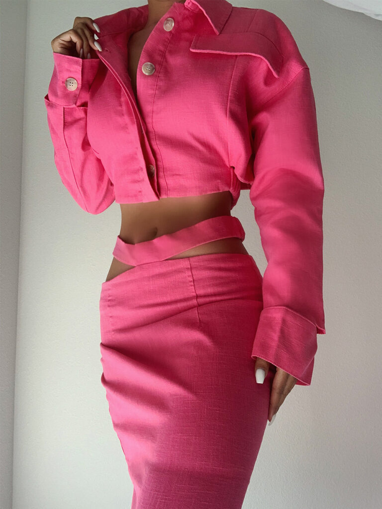 LENNE Top & Skirt Set in Fuchsia