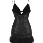 NIKA Sequin Mini Dress in Black - Image 2