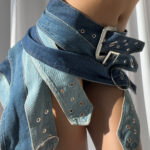 FIBIA Belts Denim Mini Skirt - Image 2