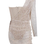 ETAME Sequins Mini Dress in Beige - Image 5