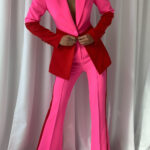 PETELE Blazer & Pants Set In Pink & Red - Image 8
