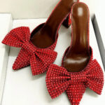 Pointed Toe Bow High Heels Pumps - Image 6