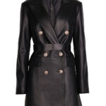 ABELLE Leather Double Breasted Blazer Dress