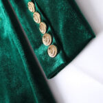 LAPELE Velvet Blazer Dress in Green - Image 9