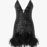 NIKA Sequin Mini Dress in Black - Image 6