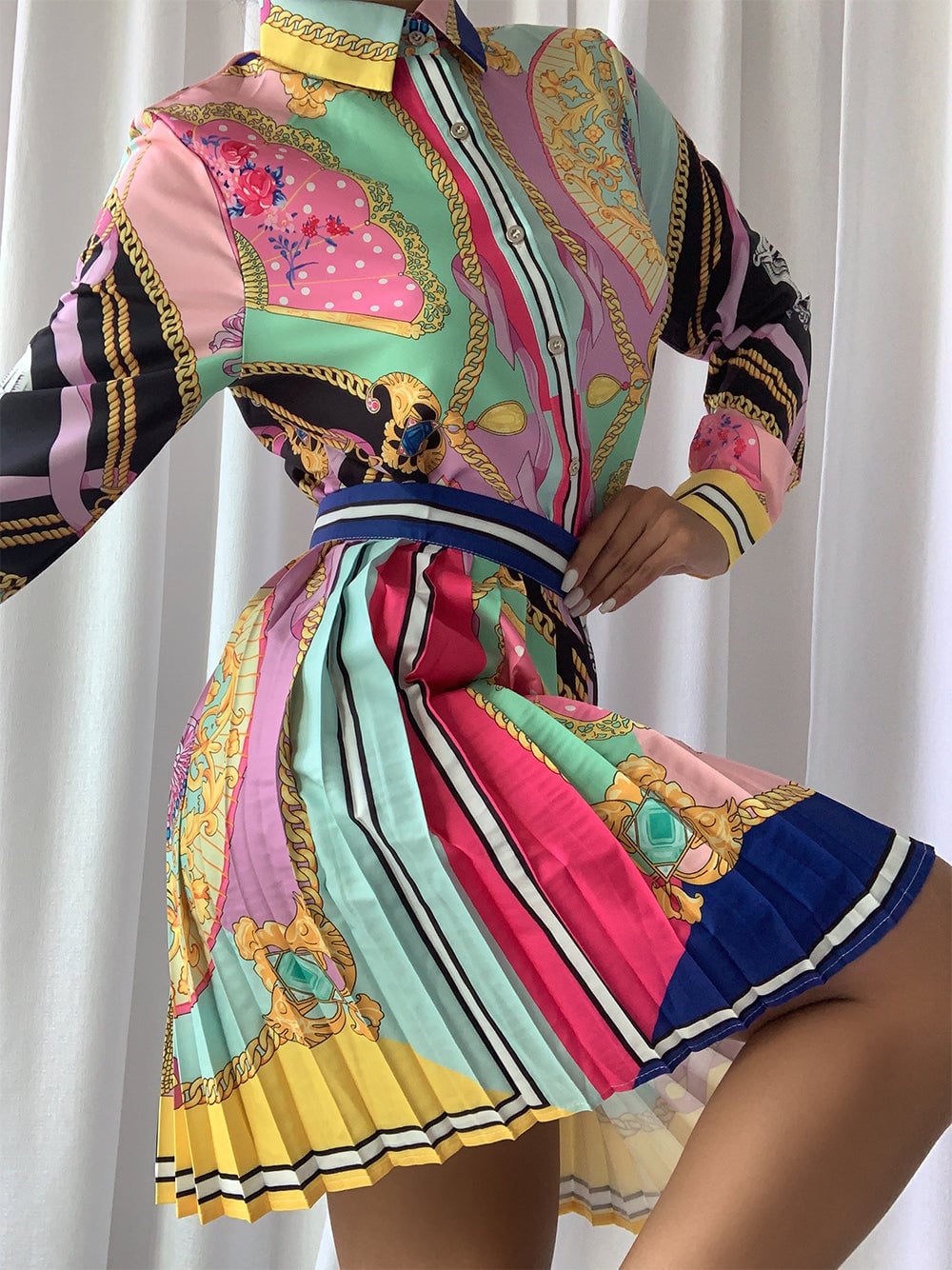 POLY Blouse & Skirt Set