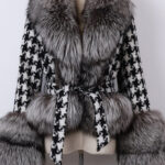 Faux Fur Houndstooth Jacket - Image 9