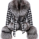 Faux Fur Houndstooth Jacket