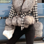 Faux Fur Houndstooth Jacket - Image 2