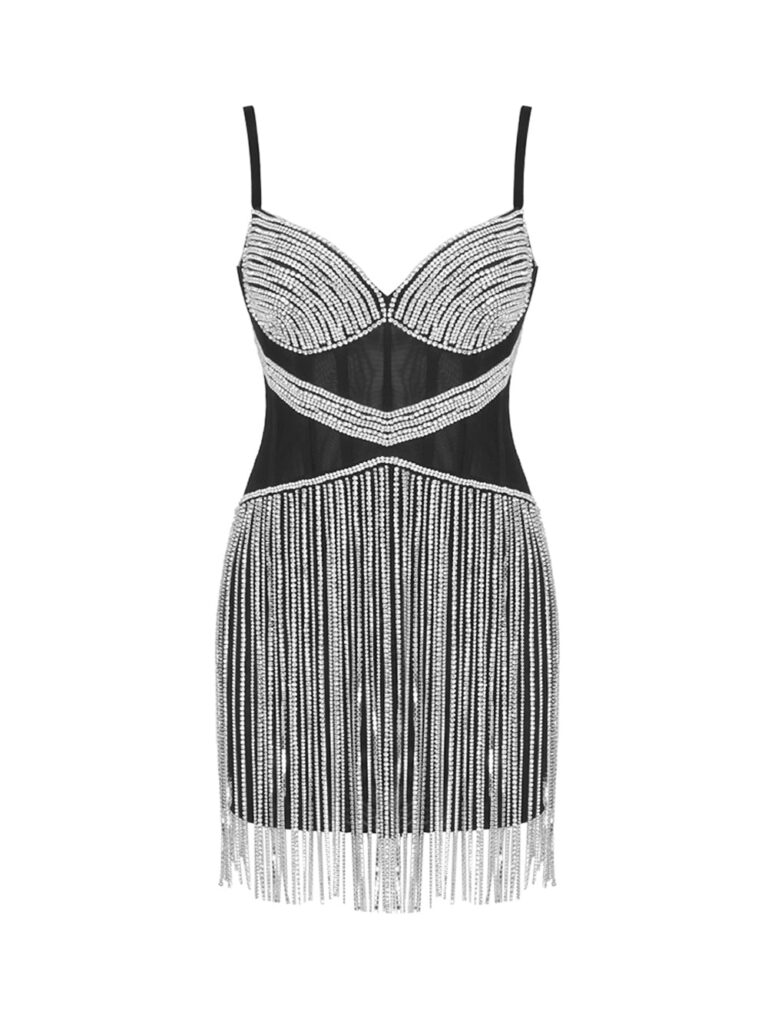 ELEXA Chain Tassel Mini Dress