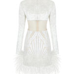 OPERA Sequins & Feathers Mini Dress - Image 2