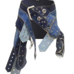 FIBIA Belts Denim Mini Skirt - Image 4