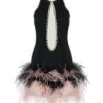 FERENE Feathers & Pearls Mini Dress - Image 3