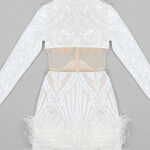 OPERA Sequins & Feathers Mini Dress - Image 6