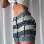 Patchwork Denim Skirt - Image 2