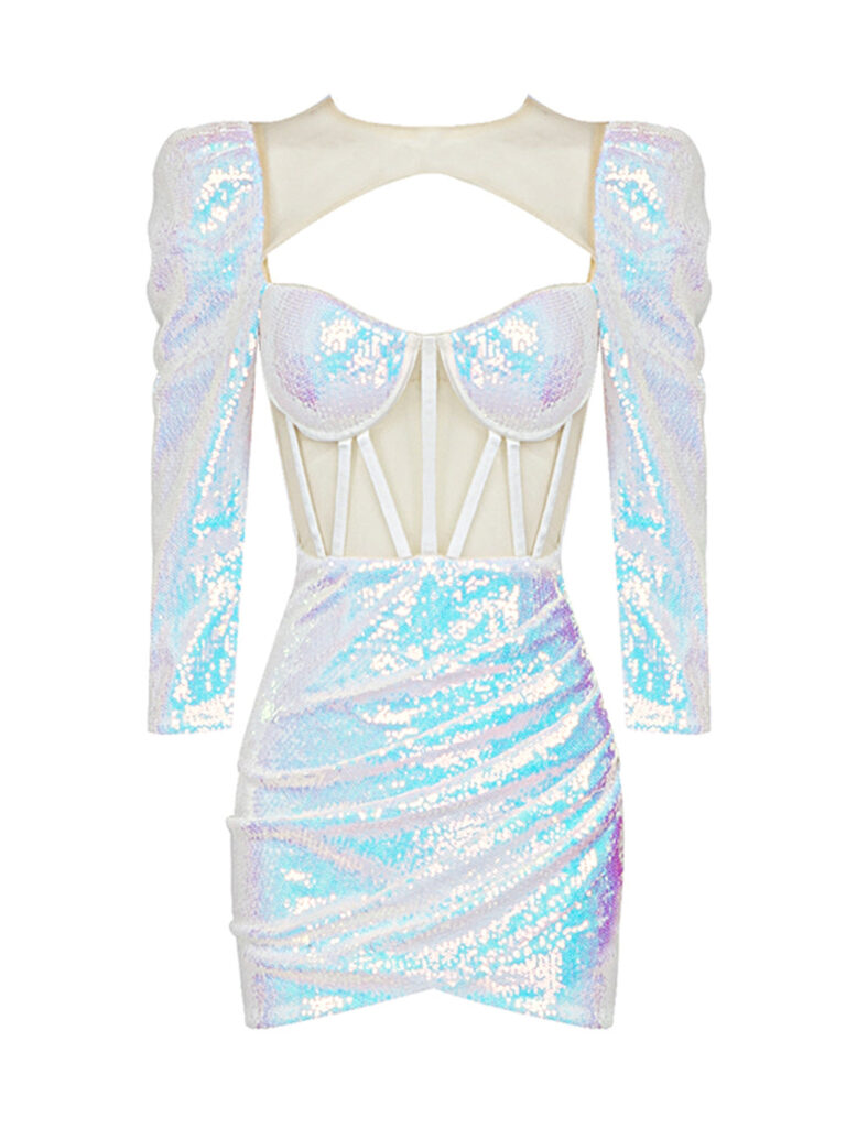 YOCA Corset Sequins Mini Dress