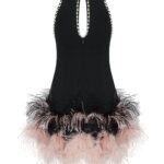 FERENE Feathers & Pearls Mini Dress - Image 5