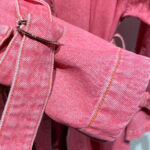 DUVE Fluffy Faux Fur Denim Coat in Pink - Image 6