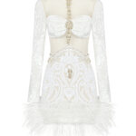 OPERA Sequins & Feathers Mini Dress