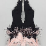 FERENE Feathers & Pearls Mini Dress - Image 8