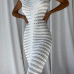 JAE SS Sheer Midi Dress in White