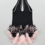 FERENE Feathers & Pearls Mini Dress - Image 9