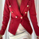 Double Breasted Red Blazer - Image 2