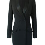 Double-Breasted Blazer Dress in Black - Image 4