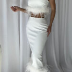 SATERA Top & Skirt Set in White - Image 2