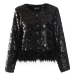 RELLE Sequins & Feather Jacket