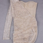ETAME Sequins Mini Dress in Beige - Image 10