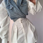Blouse & Denim Vest Set - Image 2