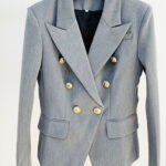 Double Breasted Blazer in Pale Gray - Image 11
