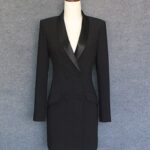 Double-Breasted Blazer Dress in Black - Image 3