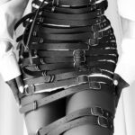 FIBBIA Buckle Belts Dress in Black