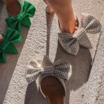 Pointed Toe Bow High Heels Pumps - Image 2