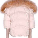 Fur Trim Puffer Jacket in Beige - Image 2
